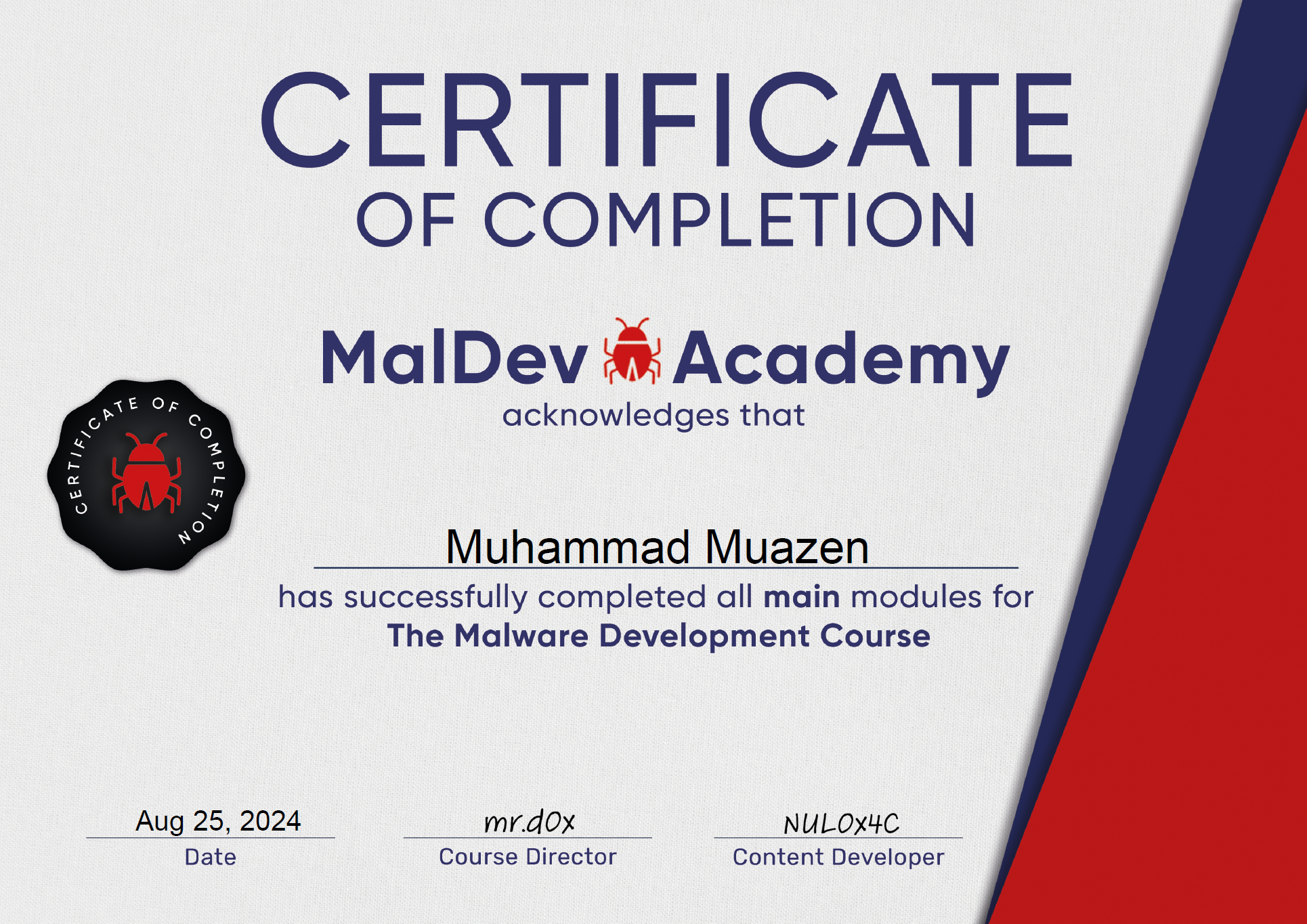 MalDevCert